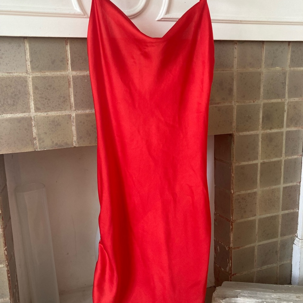 Vibrant Red Slip Dress